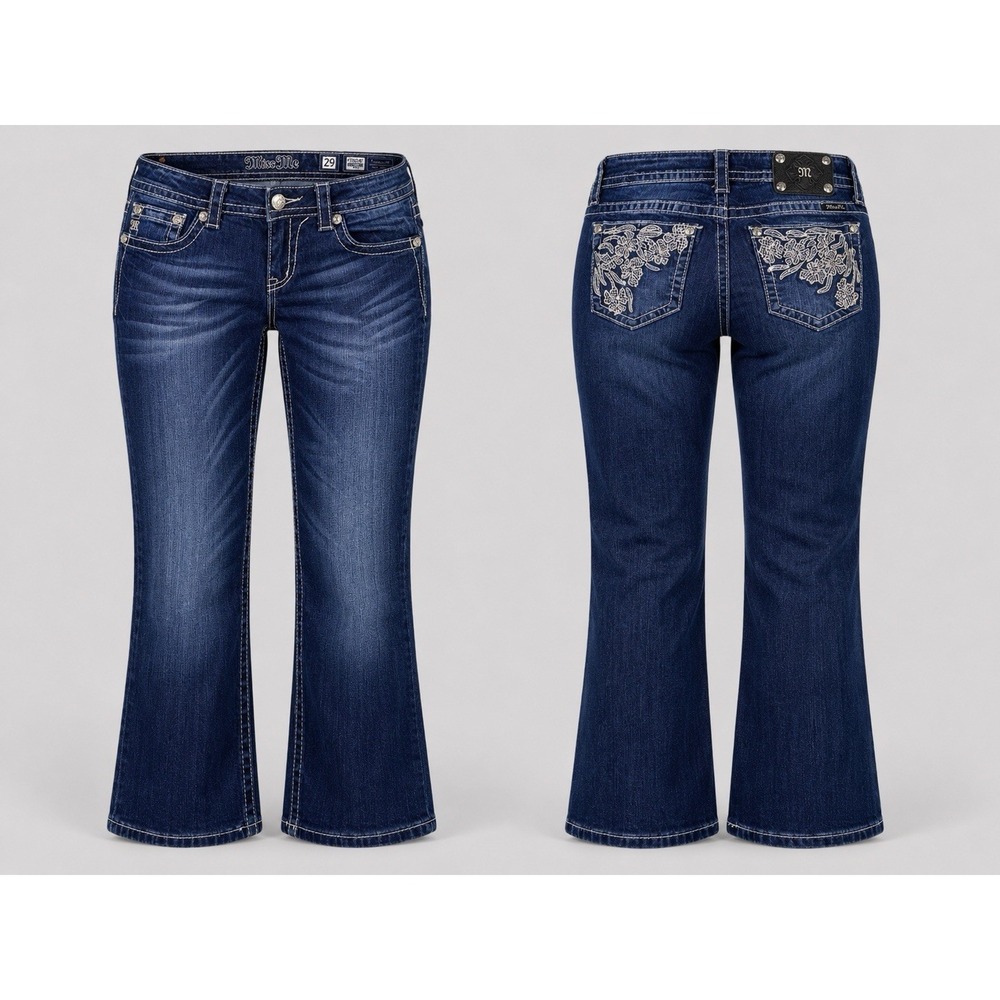 Miss Me cuff capri jeans  women 29 jp5668p  embellished  thick stitch